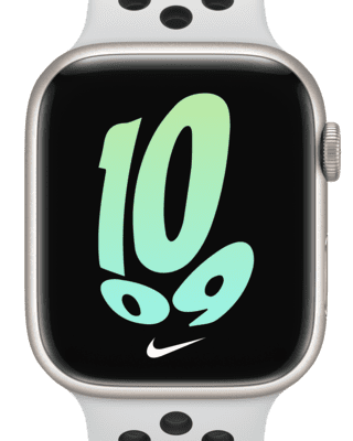 Apple Watch Series 7 (GPS) With Nike Sport Band 45mm Starlight Aluminium  Case